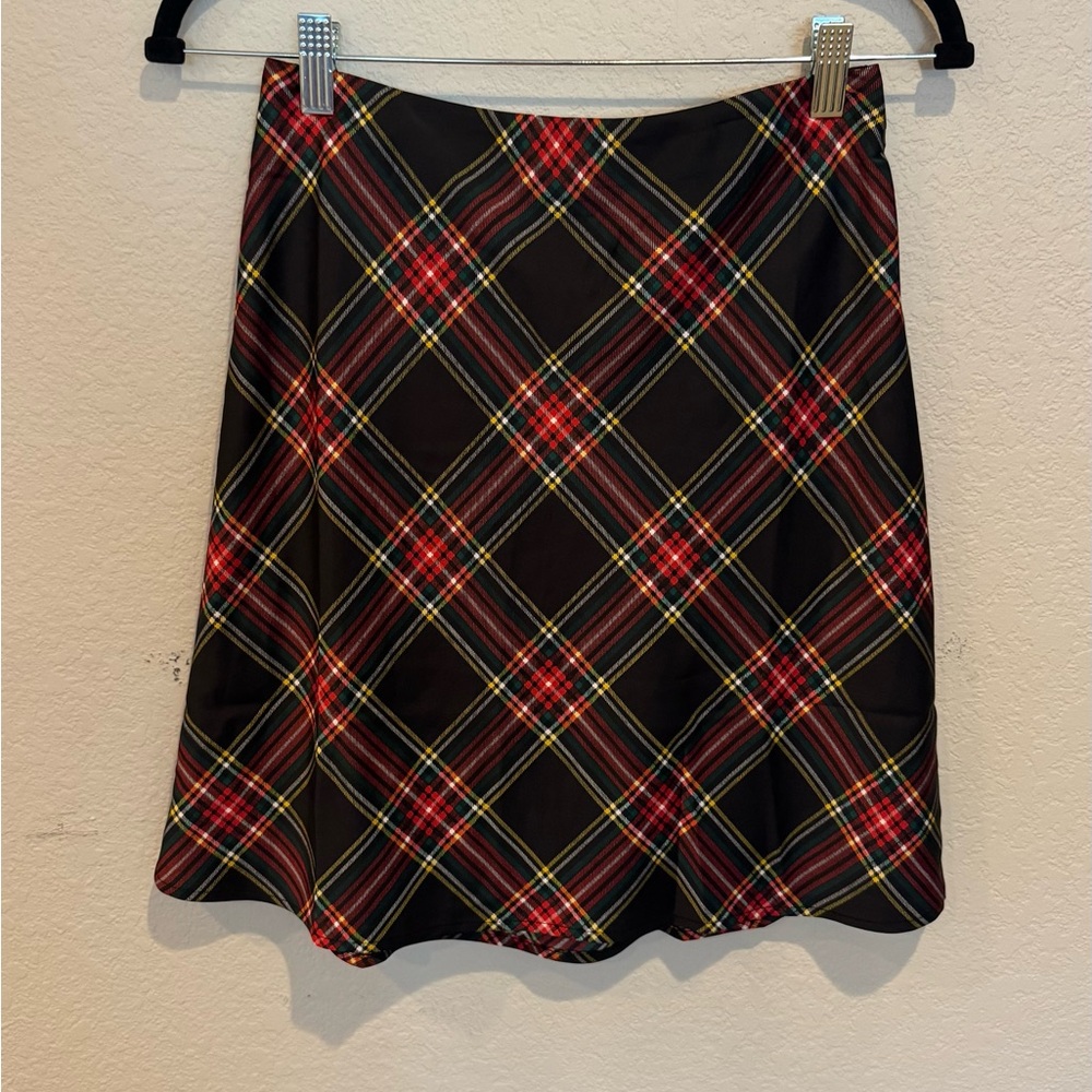Ho ho ho! Polyester satin-like black Stuart A-Line Skirt